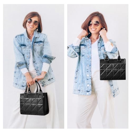 Bolso Tote Acolchado para Mujer, Pequeño y Estructurado miniatura 3