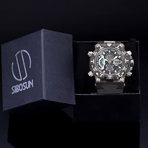 Sibosun Watch For Men Mini Focus Led Digital Wrist Watch, Military Watches Multifunctional, Big Face Oversize Mens Sports Watches Stopwatch Waterproof #TOP6