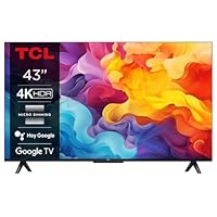 TCL 43V6B TV 43”, 4K HDR, Ultra HD, Google TV con design senza bordi, Dolby Audio, compatibile con...