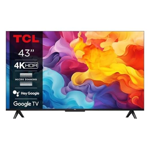 TCL 43V6B TV 43”, 4K HDR, Ultra HD, Google TV con design senza bordi, Dolby Audio, compatibile con Google Assistant e Alexa