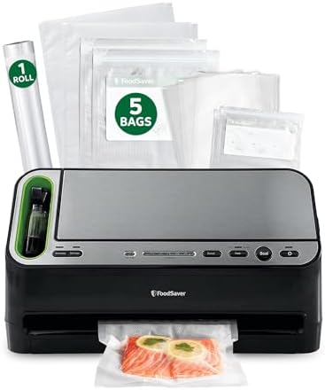 FoodSaver V4400 2-in-1 Vacuum Sealer Machine with Automatic Vacuum Sealer Bag Detection and Starter Kit
