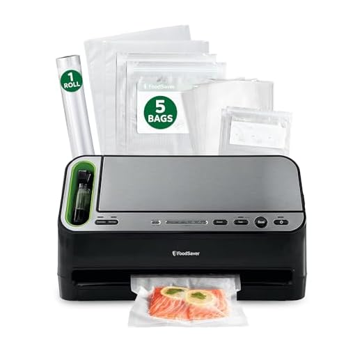 Foodsaver V4400 2-in-1 Vacuum Sealer Machine with Automatic Bag Detection and Starter Kit | Safety Certified | Black and Silver