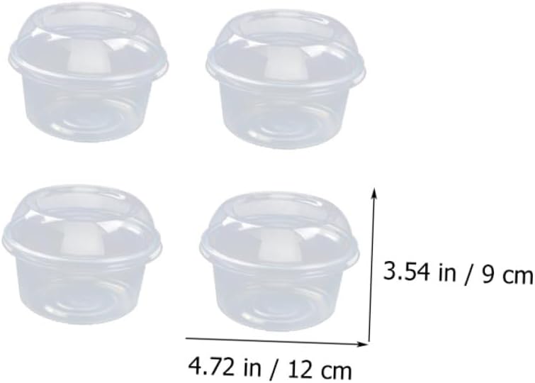 Baluue 360ml Dessert Packaging Box with Lid, Small Food Storage Container for Pastry, Salad, and Fruit, Single Cupcake Carrier for Takeout and Party Use