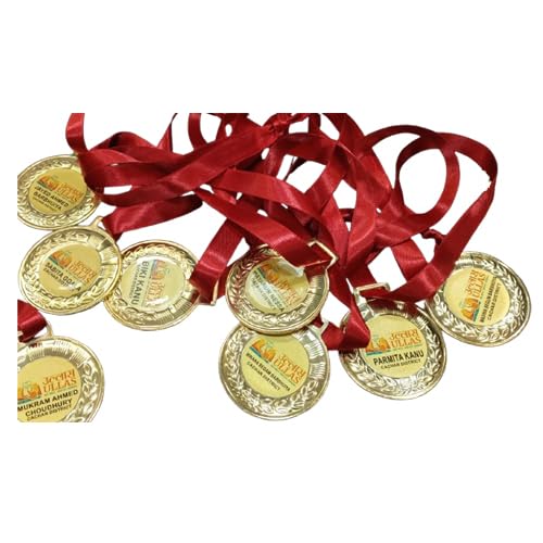 THEPRINTSHINE Persnalized Logo/Text Medal | Metal Medals Customized - Personalized Awards for Sports, Achievements, and Events (Golden) 1