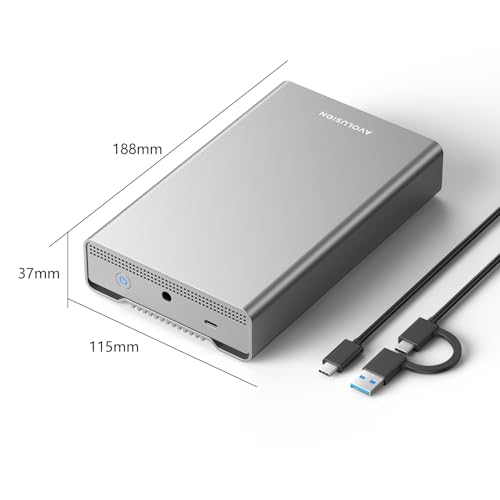 Image of Avolusion PRO-G2 16TB USB 3.2 Gen 2 (10Gbps) USB-C External Hard Drive for Windows /MacOS (Silver)