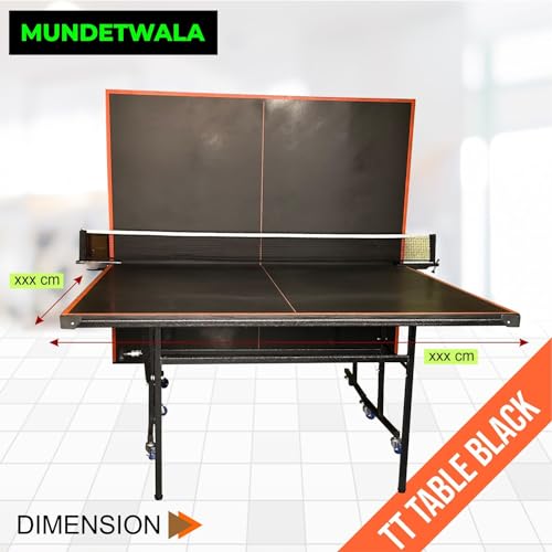 Image of ‎Club Action Wood Table Tennis Table w / 19 MM Top Both Side Laminated & 75 MM Wheels w /Lock (TT Net + 2 TT Racket & 2S Balls) (19 MM Top - 75 MM Wheels)