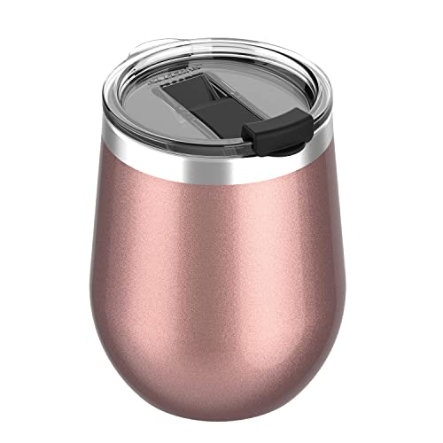 Sleebas 12 Oz Insulated Wine Tumbler with Lid, 100% Leak Proof Vacuum Insulated Stainless Steel, Travel Wine Glass, Birthday Gifts for Women, Men, Coworker, Friends(Rose Gold) Sleebas 12 Oz Insulated Wine Tumbler with Lid, 100% Leak Proof Vacuum Insulated Stainless Steel, Travel Wine Glass, Birthday Gifts for Women, Men, Coworker, Friends(Rose Gold)