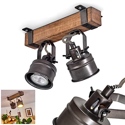 Deckenleuchte Pehefito, Deckenlampe im Vintage-Design aus Metall/Holz in...