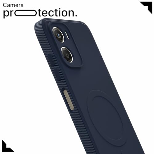 Image of Pikkme Back Cover for Motorola Moto G06 Power Soft Matte Silicone Mag-Safe Design (Mag-Safe Not Support) Camera Protection | Slim Fit Bumper Cover (Blue)