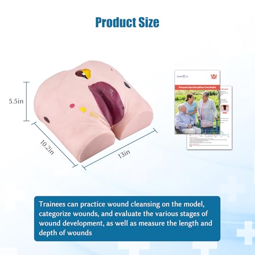Image of JNMFTD Geriatric Decubitus Ulcer Nursing Model, 4 Stages Pressure Ulcers Advanced Nursing Elderly Bedsore Human Model Wound Kit with Product Manual Card for Hospital Medical Education Study