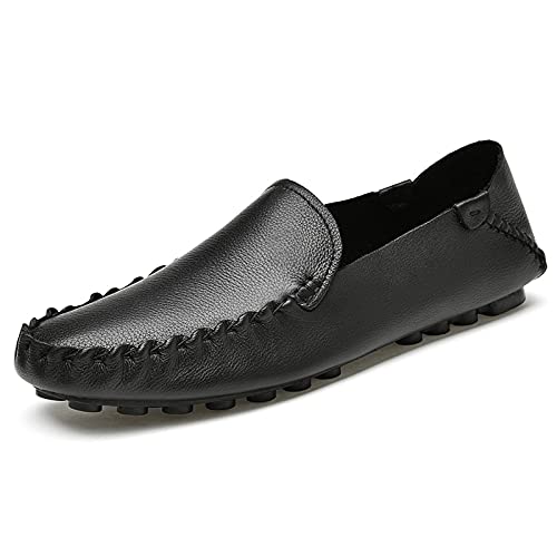 Hand-Sewn Cowhide Loafer (Black, Adult, Men, 4, Numeric, US Footwear Size System, Medium)