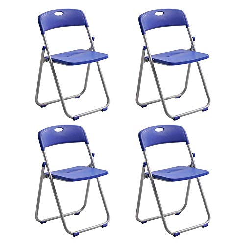ZHDWM Chair 4 Folding Chair Office Meeting Training Chair Back Chair Dining Chair Folding chair (Color : D)
