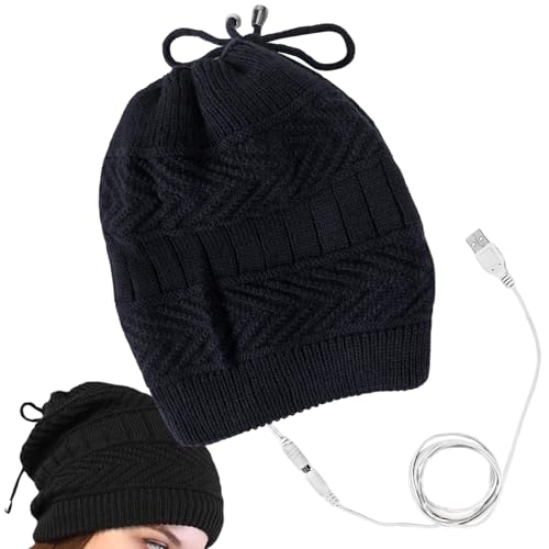 Gorro calefactor 2 en 1 – Collar Cervical USB para mujer hombre, para actividades de invierno, senderismo, esquí y trabajo al aire libre