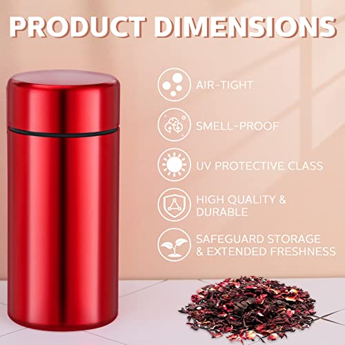 Zhehao 5 Pcs Small Airtight Container Storage Container Miniature Smell Proof Containers For Spice Air Tight Coffee Canisters For Metal Waterproof 1.7 Oz (Black, Silver, Blue, Red, Rosy Gold) #TOP2