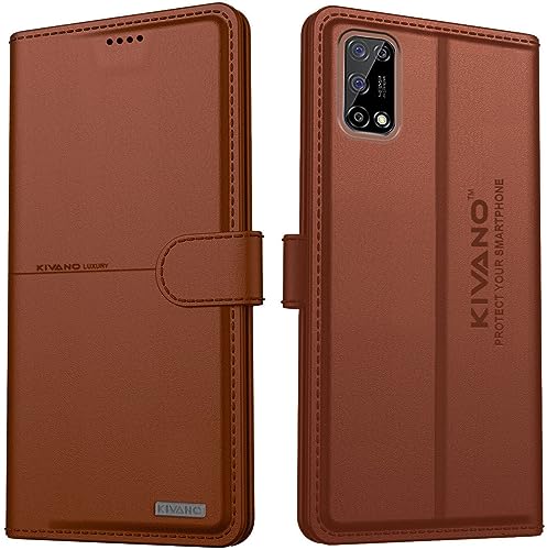 Image of KIVANO Compatible with Realme 7 / Realme Narzo 20 Pro Flip Cover | Leather Finish | Inside Pockets & Inbuilt Stand | Shockproof Wallet Style Magnetic Closure Back Cover Case