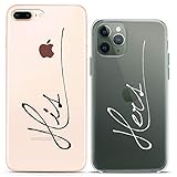 Cavka Matching Couple Cases Replacement for iPhone 13 Pro 12 Mini 11 Xs Max 6s 8 Plus 7 Xr 10 SE X 5 His Her Clear Boyfriend Gift Simple Silicone Cover Relationship Anniversary Women Cute Girlfriend