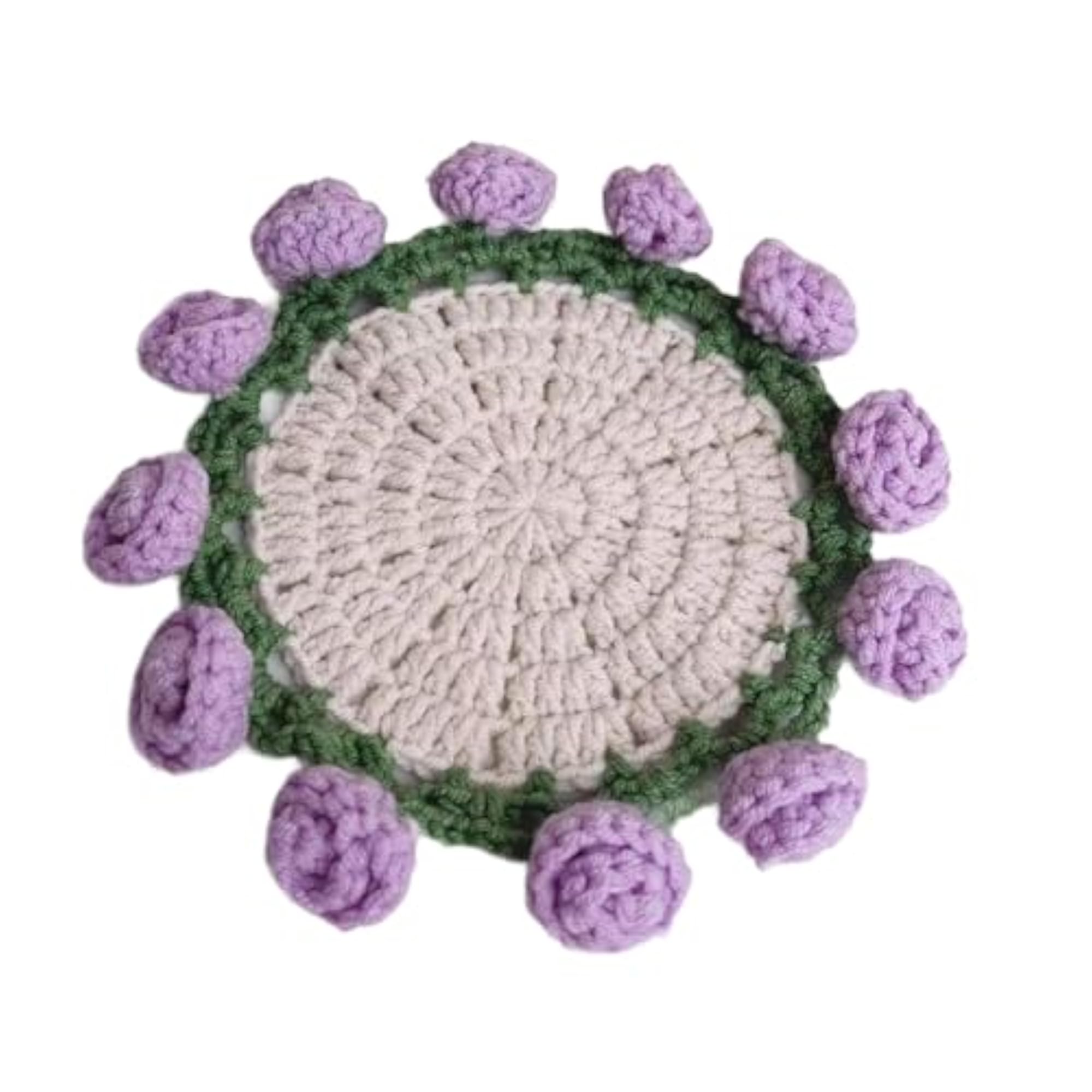 BNF® Crochet Flower Coaster Compact Drinking Mat