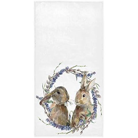 Wamika Lavender Floral Bunny Hand Towel Cover