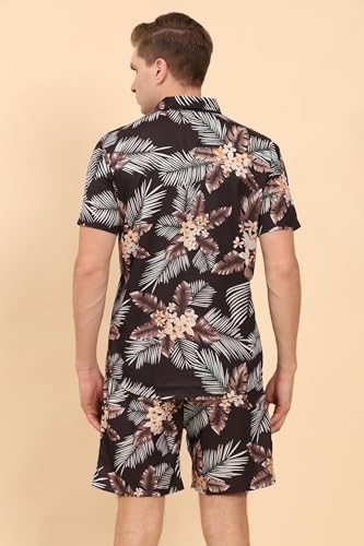 Image of Mens Printed Casual Shirts and Shorts Set Button Down Co-ord Set