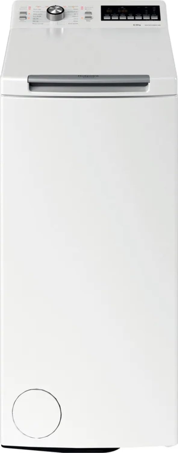 Hotpoint - WMTG6526BFR Lave-linge Top - Capacité 6,5 kg - Chargement Supérieur, 1200 tr/min - Moteur Induction, Ouverture Douce - Départ Différé - Classe Énergétique A - Blanc