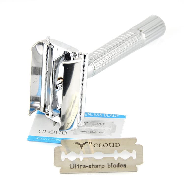 TSINGS Men's Manual Shaving Set Hair Salon Shaving Tools Facial Cleaning Shaving Stainless Steel Frame