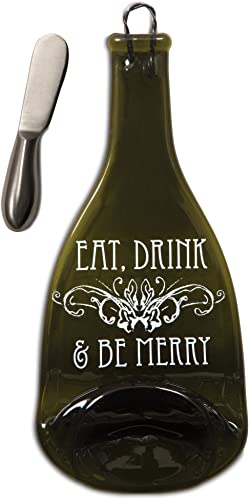 Pavilion Gift Company Wine All The Time Wine and Cheese Tray with Spreader, 12-Inch, Eat Drink and Be Merry