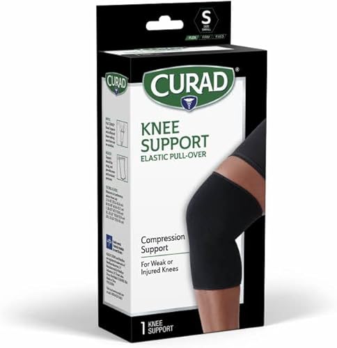 Miniatura 9 de CURAD - Rodillera para hombres y mujeres, elástica, sin botones, para correr, dolor de rodilla, deportes de entrenamiento, negro, talla S