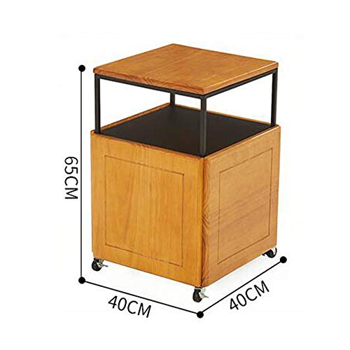 Mesa auxiliar apilable para sofá con 4 sillas compactas y ruedas 5