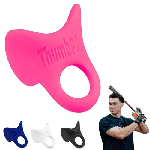 ThumbPRO Baseball Thumb Guard - Batting Aid & Grip Enhancer - Reduces Sting Improves Swing - for Baseball & Softball - All Levels Left/Right Hand - 3 Sizes (Bubblegum Medium)