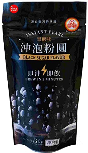 Wufuyuan Thee, tapioca-instant parels, zwarte suiker, 210 g, opgebrouwen in 2 minuten, super snel