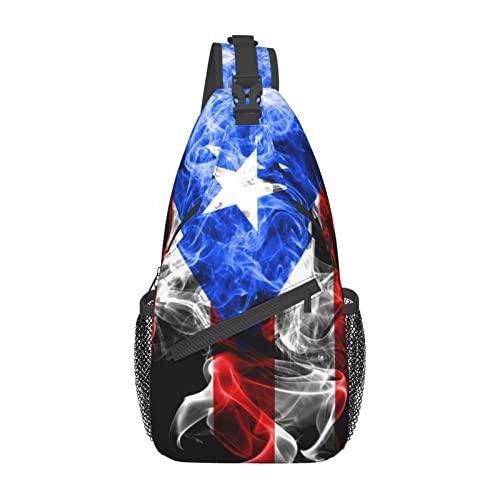GTEVUTS Puerto Rico Flag Crossbody Bags for Women Men,Vintage Casual Sling Bag Chest Bag Abstract Shoulder Bag Travel Hiking Cycling Gym Sport Daypack Adult Backpack