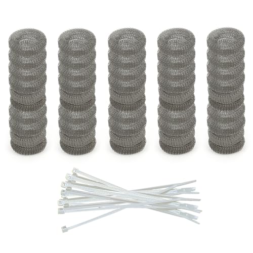 DR Quality Parts Washing Machine Lint Trap Stainless Steel Hose Filter Mesh Drain Catcher Washer Sock Lint Remover Rust-Free Snare Laundry Filter with Nylon Cable Ties 29cmx6.5cm 50-Pack
