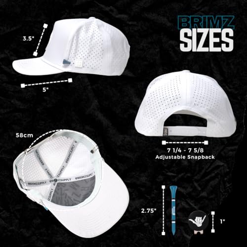 Image of BRIMZ Golf Performance Hat - Tee Holder & Magnetic Ball Marker - Breathable, Sweat & Water Resistant Golfing Snapback Hat
