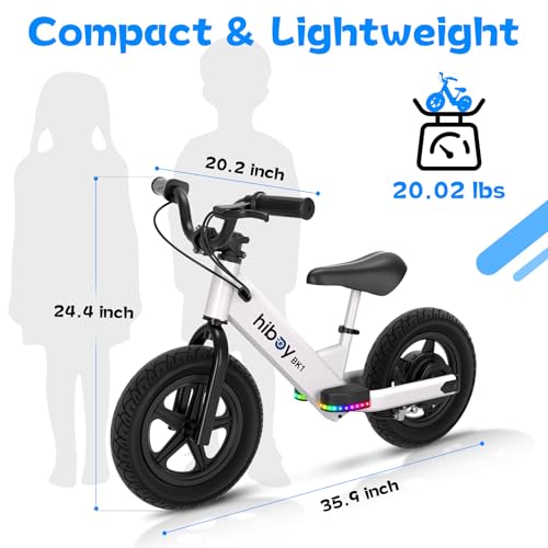 Image of Hiboy BK1 Kids Electric Balance Bike, Ages 3-5, 12-Inch Tires, UL 2272 | Two speed modes at 5.6 and 9 MPH, adjustable seat and up to 4.9-mile range