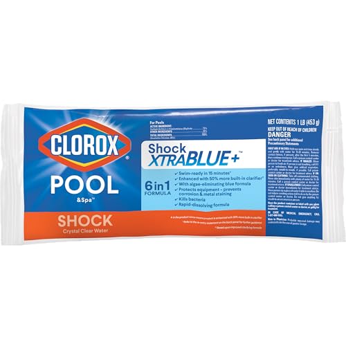 Image of Clorox Pool&Spa Shock XTRABLUE Plus, Kills Bacteria & Algae in Swimming Pools, Swim-Ready in 15 Minutes, (36-Pack)