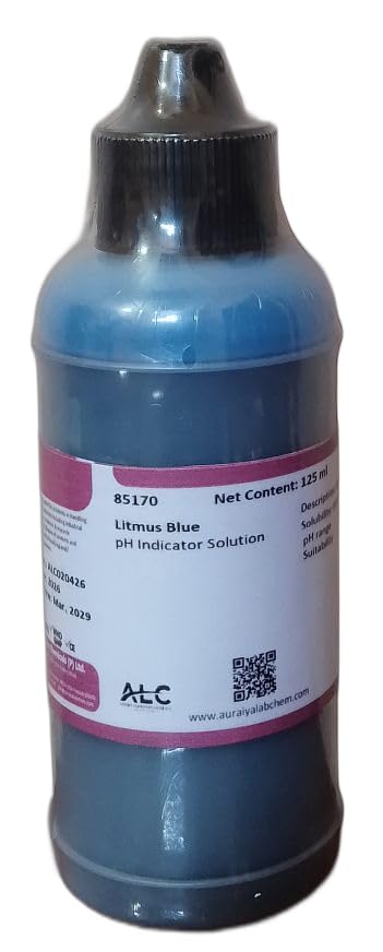 ALC Litmus Blue pH Indicator Solution, 125 ml, 85170 | pH Range 5.0–8.0, Dark Blue Solution, Miscible with Water, Laboratory Use, ISO 9001:2015 Certified-picture-12