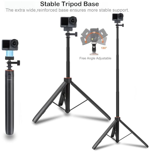 Image of Osmo Action 6 53'' Selfie Stick Tripod & Carrying Case 2 in 1 Kit,135cm Selfie Stick Tripod with Magnetic Quick Release Mount, Portable Hard Case, Vlog & Travel Essential for DJI Osmo Action 6