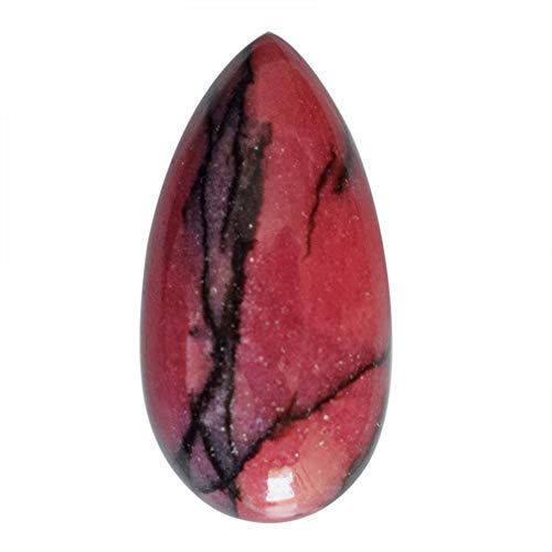 SilverO Natural Rhodonite Cabochon Pear Shape Size 24x12x6 MM Pendant Jewelry Making Gemstone