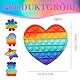 Pop It Spielzeug Set, 5 Stück Anti Stress Spielzeug für Kinder und Erwachsene, Pop It, Plopper mit 5 Formen (Herz, Stern, Bär, Astronaut, Sonnenblume), Ideal für Reisen und Schule