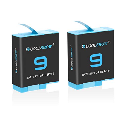 COOLSHOW Hero 9 10 Akku 2 Stück 1800mAh Ersatzakku für GoPro Hero 9 Black,GoPro Hero 10 Black Cover