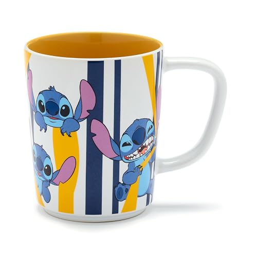 Disney Store Caneca às riscas Stitch, lilás e Stitch