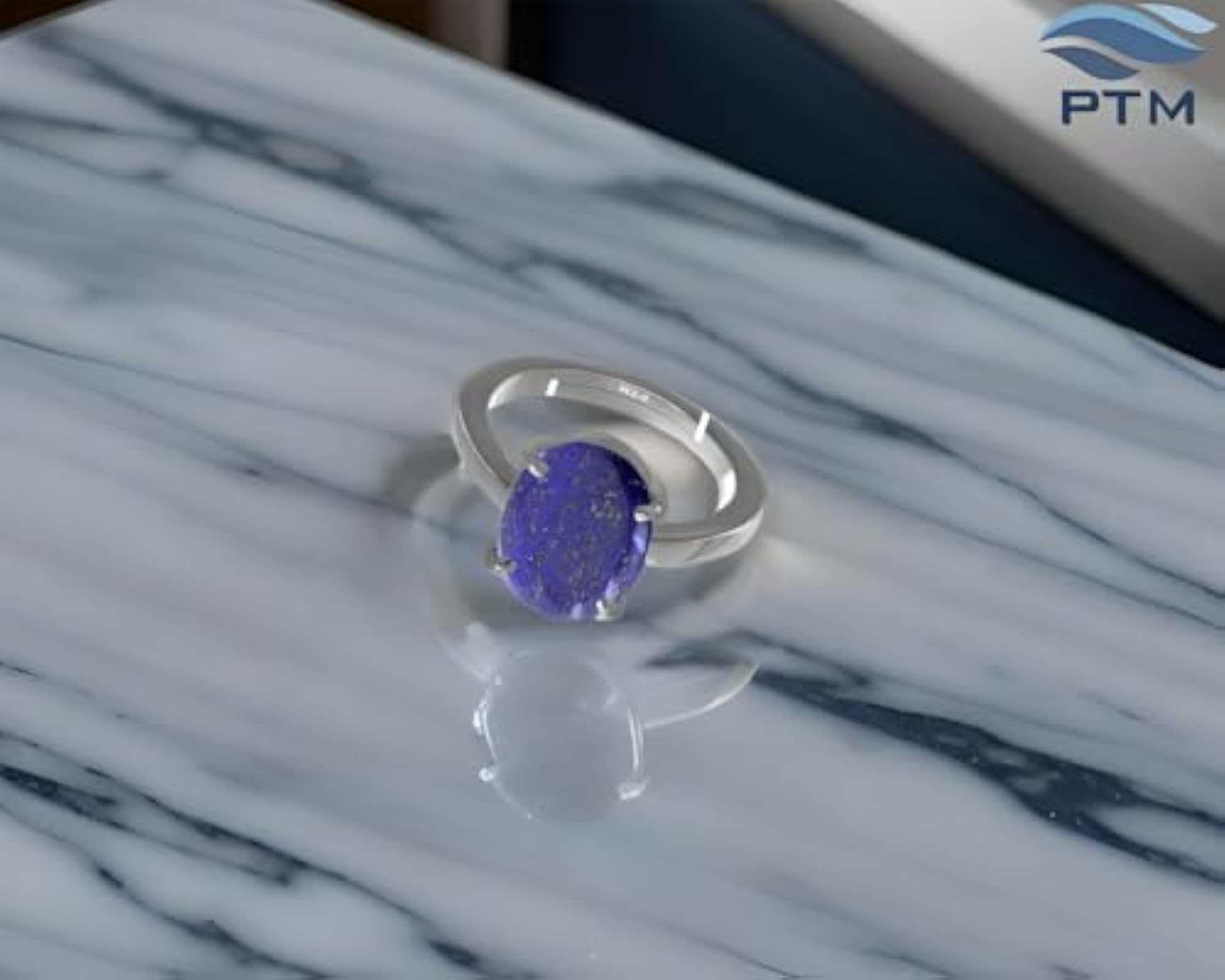 Lapis Lazuli Adjustable Ring in 925 Sterling Silver
