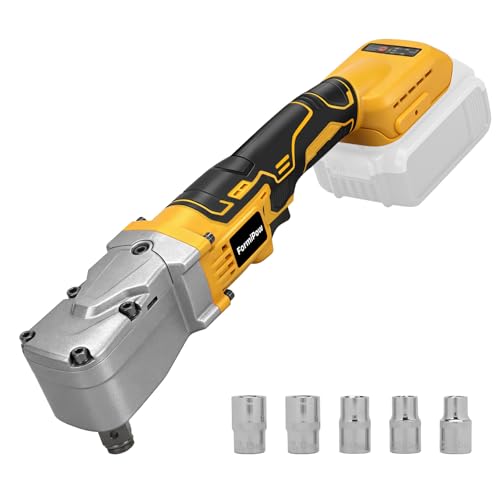 FormiPow Cordless Right Angle Impact Wrench for Dewalt 20V MAX Battery, 1/2' 280Nm High Torque Right Angle Impact with 2-Speed, LED Light, Includes 5 Sockets for Tight Spaces (No Battery)