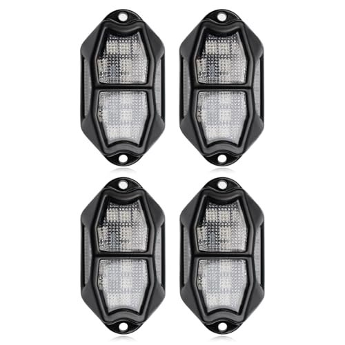 Riloer 4 Pods LED Rock Light Decorative Ambient Light, 1 Set 12V Smart Car Lights with App Control Compatible with Pickup Trucks, SUVs, ATVs, UTVs, Lorries, Trailers, Off-Road Vehicles