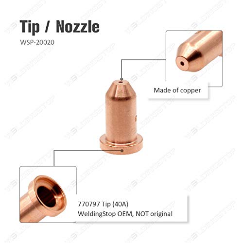 Tip 40A Electrode For Hobart Airforce 40I Cutter Xt40R Torch Pack-24 (770791, 770797, 770793) #TOP3