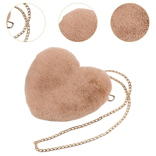 Heart Shaped Shoulder Bag for Women Purse with Chain Casual Crossbody Bag4