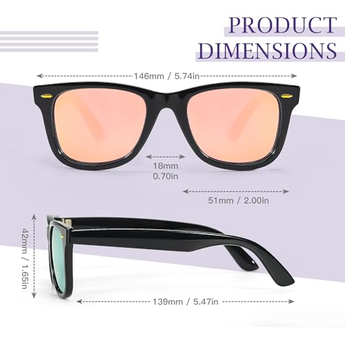 SIPHEW 2 Pack Polarized Sunglasses for Women & Men, Classic UV Protection Square Designer Unisex Sunglasses/Medium Fit4