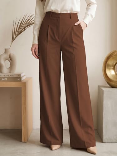 Image of GRECIILOOKS Trousers for Woman | Womens High Rise High Waist Flared Korean Style | Formal Pant for Women Office Wear| Track Pants for Womans Elegant for College & Events (Available in Plus Size)