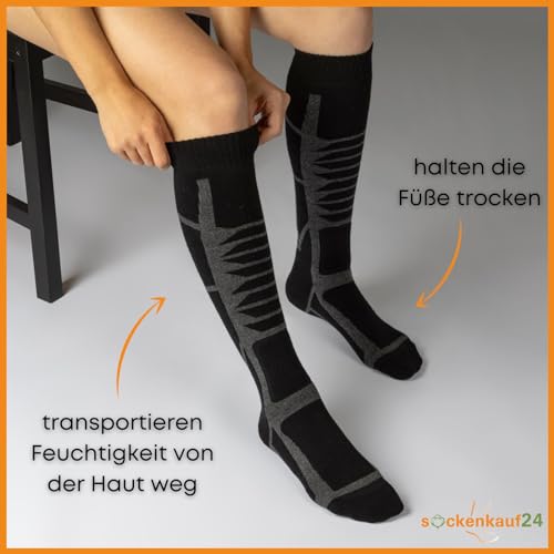 2 Paar Skisocken Herren & Damen Ski Kniestrümpfe – Bild 6