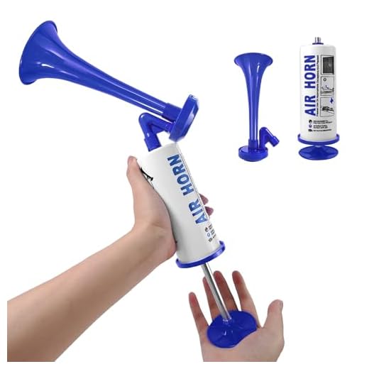 yuejuhe Bocina aire Comprimido, Bocina De Aire Bomba Manual, Bocinas para Animar Futbol, Barco Deportivo Seguridad Bocina para Coche, Barcos, Eventos Deportivos (Azul)
